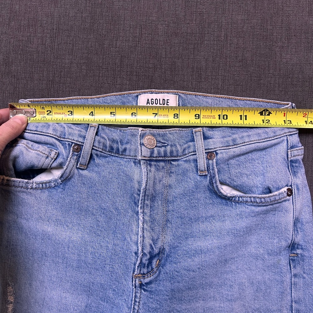 Agolde- Sophie Mis Rise Skinny Ankle Distressed Size 27 - Picture 4 of 9